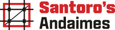 Logomarca da Santoro's Andaimes, empresa de locação de andaimes em Praia Grande